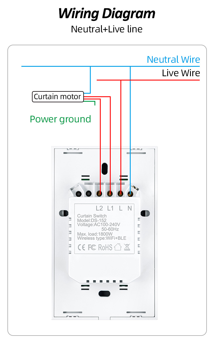 Tuya Interruttore Smart Wifi E Bluetooth Per Gestione Delle Tapparelle